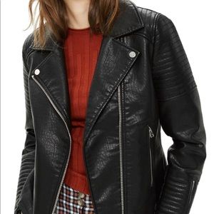 Black faux leather jacket